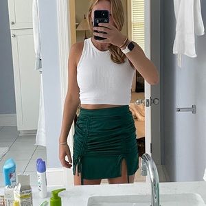 Superdown green mini skirt